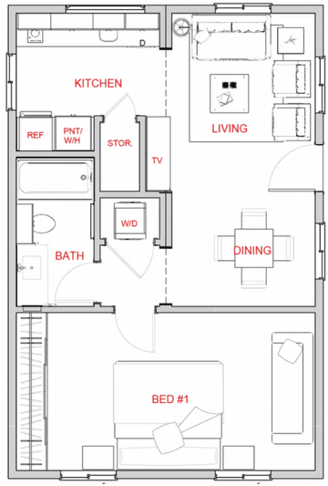 Modular ADU Floor Plan Option 2